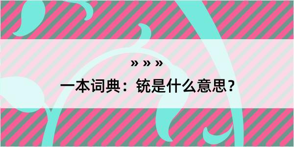 一本词典：铳是什么意思？