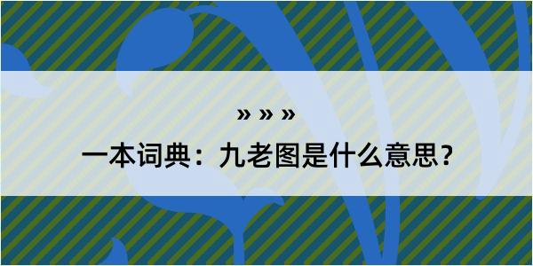 一本词典：九老图是什么意思？