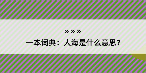 一本词典：人海是什么意思？