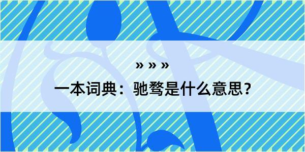 一本词典：驰骛是什么意思？