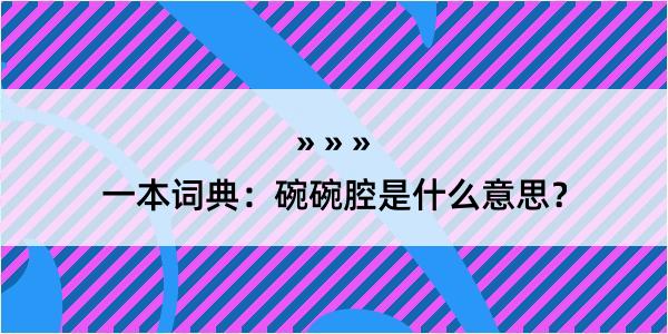 一本词典：碗碗腔是什么意思？