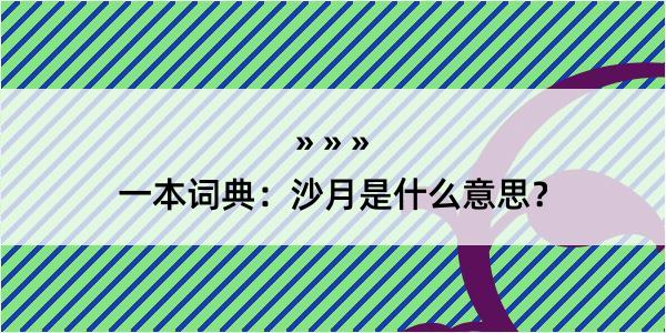 一本词典：沙月是什么意思？