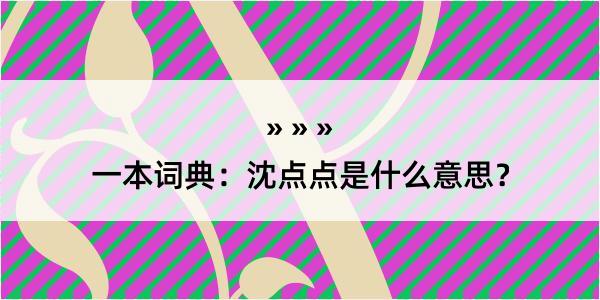 一本词典：沈点点是什么意思？