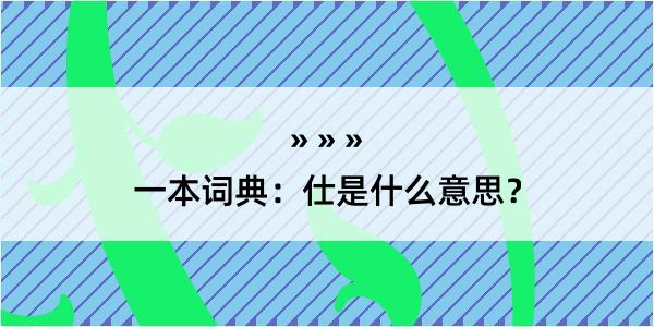 一本词典：仕是什么意思？