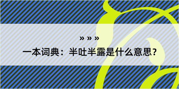 一本词典：半吐半露是什么意思？