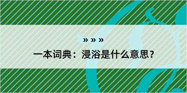 一本词典：浸浴是什么意思？