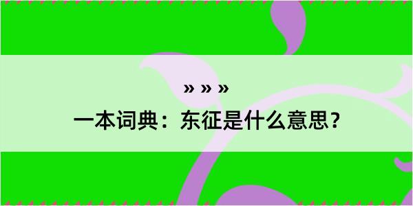 一本词典：东征是什么意思？