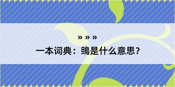 一本词典：鴠是什么意思？