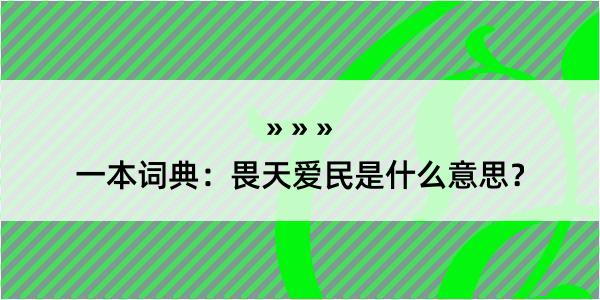 一本词典：畏天爱民是什么意思？