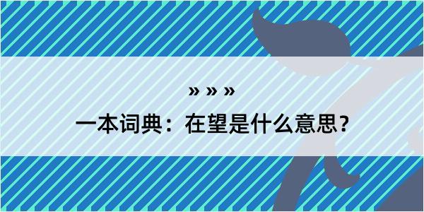 一本词典：在望是什么意思？