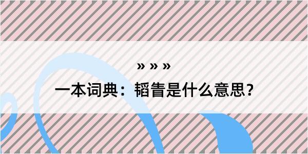 一本词典：韬眚是什么意思？