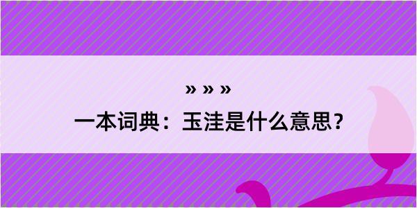 一本词典：玉洼是什么意思？