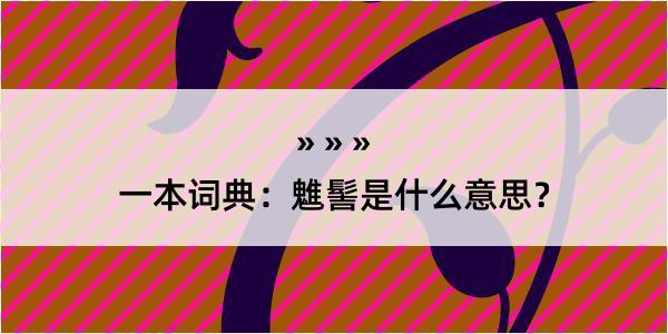 一本词典：魋髻是什么意思？