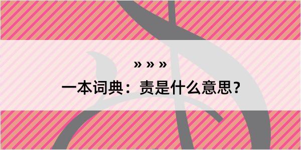 一本词典：责是什么意思？