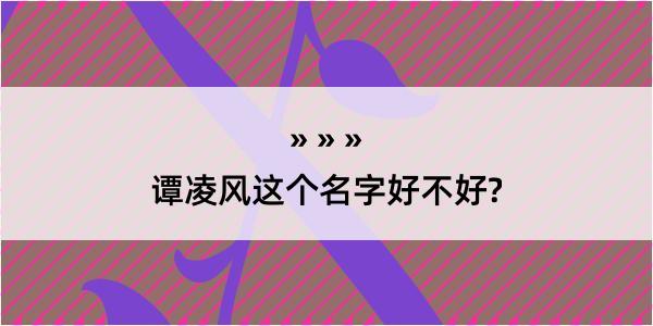 谭凌风这个名字好不好?