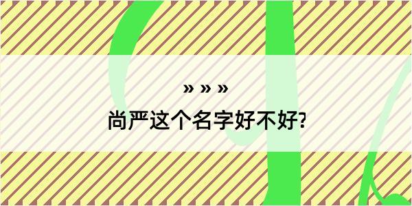 尚严这个名字好不好?