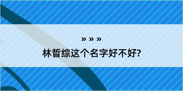 林晢综这个名字好不好?