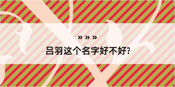 吕羽这个名字好不好?