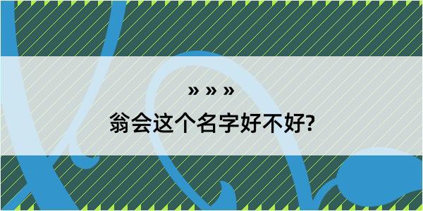 翁会这个名字好不好?