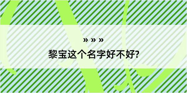 黎宝这个名字好不好?