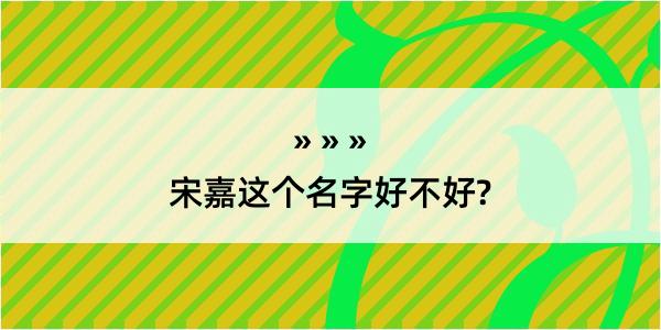 宋嘉这个名字好不好?