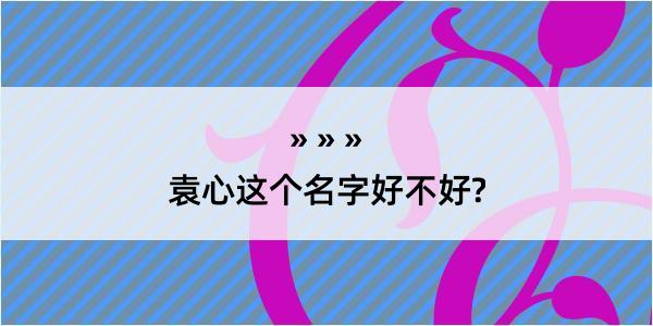 袁心这个名字好不好?