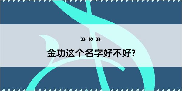 金功这个名字好不好?