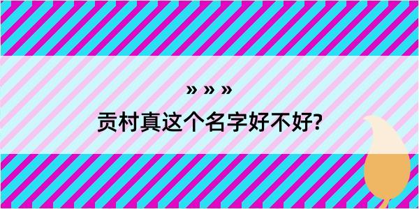 贡村真这个名字好不好?