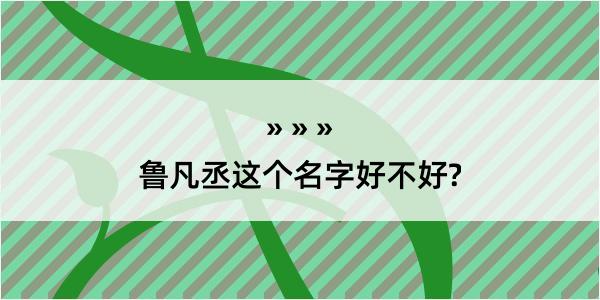 鲁凡丞这个名字好不好?