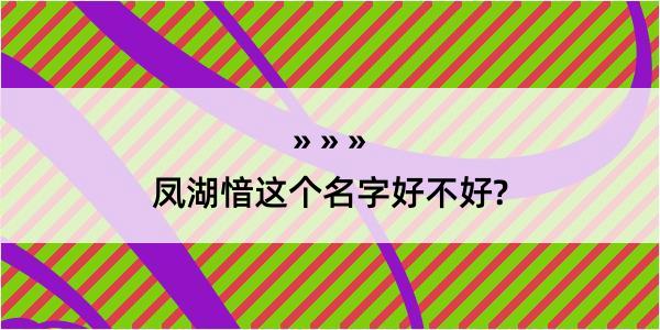 凤湖愔这个名字好不好?