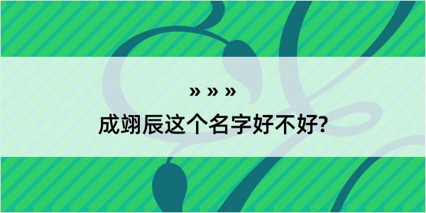 成翊辰这个名字好不好?