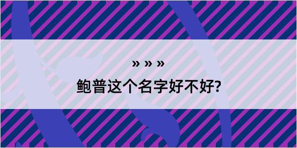 鲍普这个名字好不好?