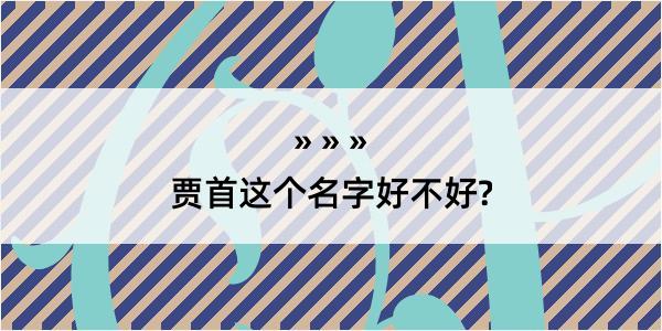 贾首这个名字好不好?