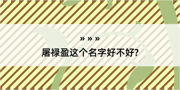 屠禄盈这个名字好不好?