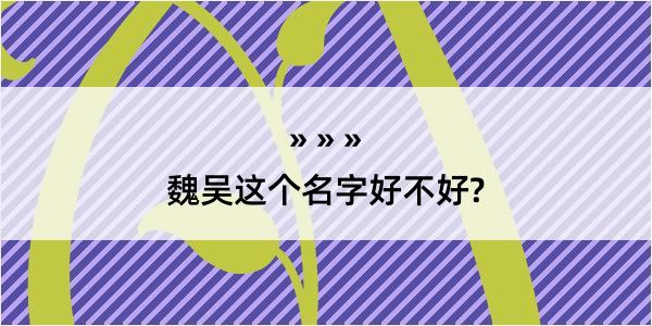 魏吴这个名字好不好?