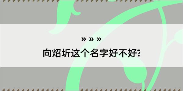 向炤圻这个名字好不好?