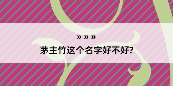 茅主竹这个名字好不好?