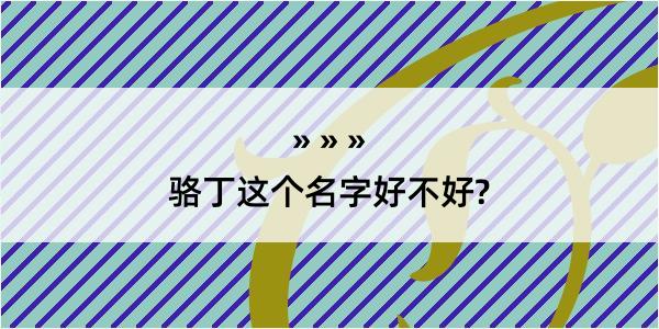 骆丁这个名字好不好?