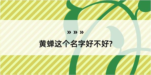 黄蝉这个名字好不好?