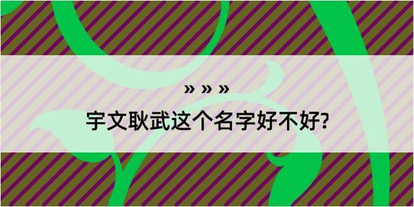 宇文耿武这个名字好不好?