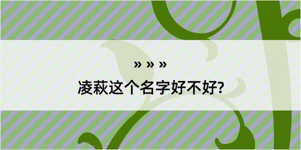 凌萩这个名字好不好?