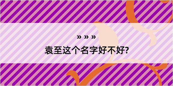 袁至这个名字好不好?