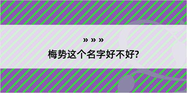 梅势这个名字好不好?