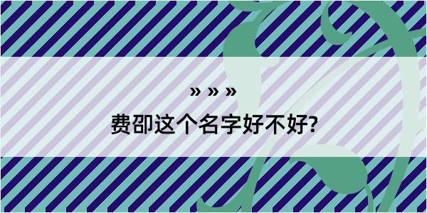 费卲这个名字好不好?