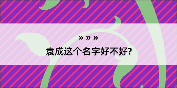 袁成这个名字好不好?