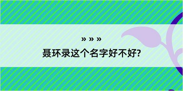 聂环录这个名字好不好?