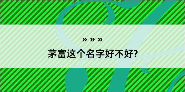 茅富这个名字好不好?