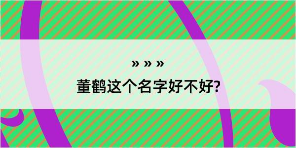 董鹤这个名字好不好?