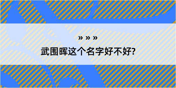 武围晖这个名字好不好?