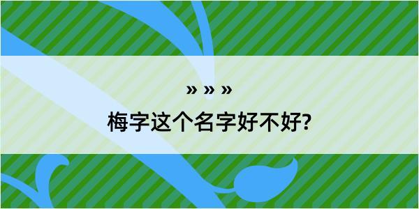 梅字这个名字好不好?